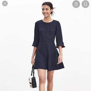 Banana Republic Ponte Flutter Sleeve Dress